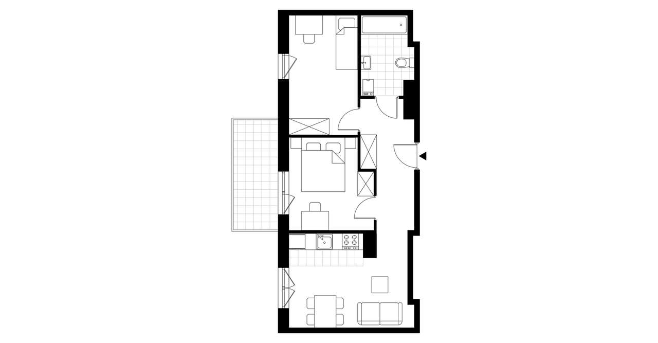 3-pokojowe mieszkanie 48m2 + balkon Bezpośrednio - Pełny obrazek: 3/8