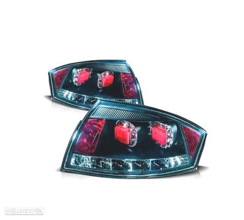 FAROLINS TRASEIROS LED PARA AUDI TT 98-05 FUNDO PRETO LOOK LEXUS - 1