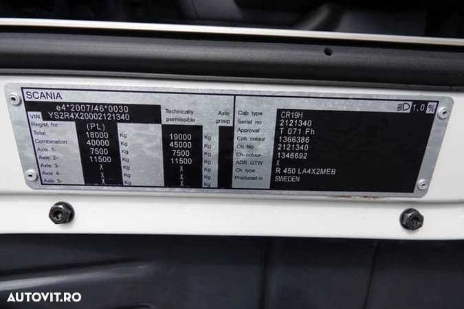 Scania R 450 / RETARDER / AER CONDIȚIONAT PARCARE / TOATE PE PERNE / ANVELOPE 100% - 38