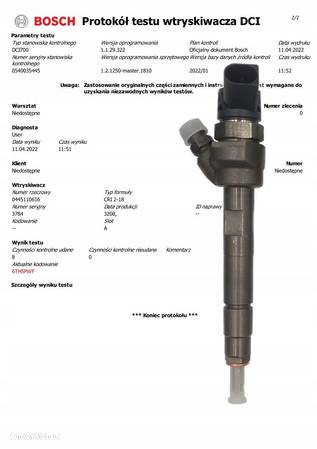 WTRYSKIWACZE BOSCH 0445110616 BMW N47 2.0D 3.0D - 1