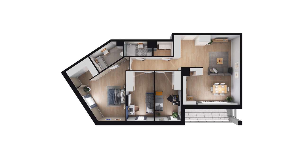 4-pokojowe mieszkanie 93m2 + balkon Bezpośrednio - Pełny obrazek: 2/8