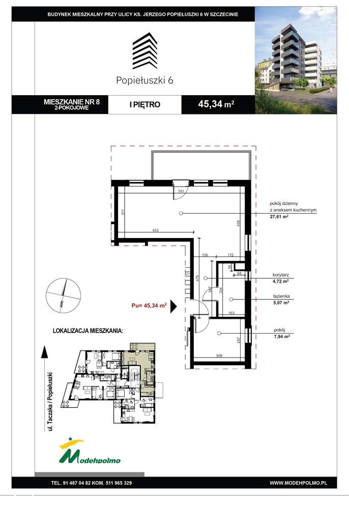 Popiełuszki 6 - mieszkanie nr 8 - Pełny obrazek: 2/12