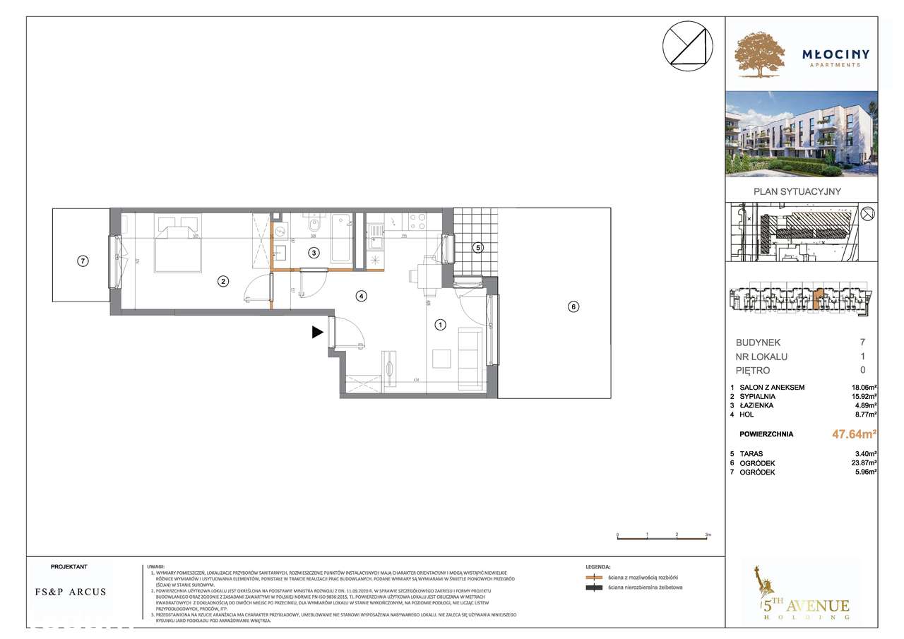 2 pokoje 2 ogródki Blisko METRO Młociny - Pełny obrazek: 2/7