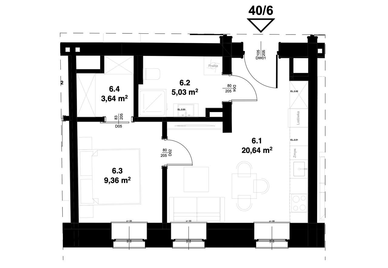Nowe wykończenie, wysoki standard – 39 m² do wynajęcia - Pełny obrazek: 5/5