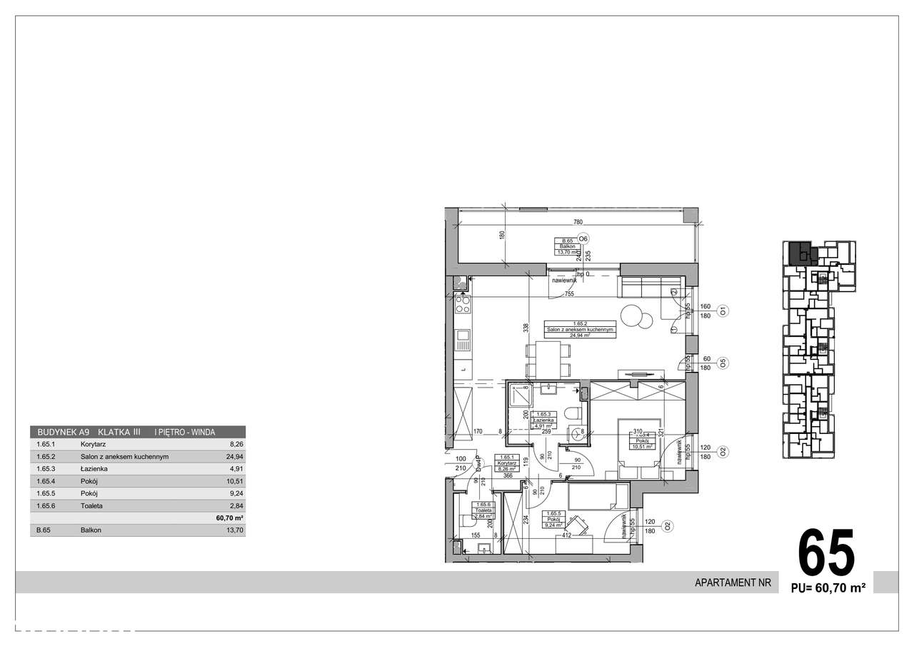 3-pokojowe mieszkanie 60m2 + balkon Bez Prowizji - Pełny obrazek: 2/7