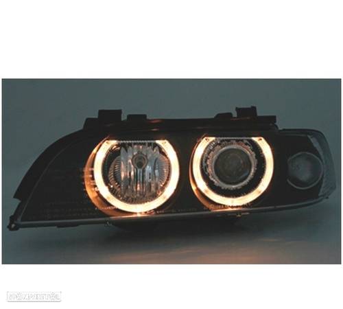 FAROIS ANGEL EYES PARA BMW SERIE 5 E39 FUNDO PRETO - 4