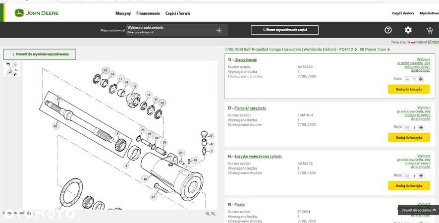 Uszczelniacz John Deere AZ48693 - 2