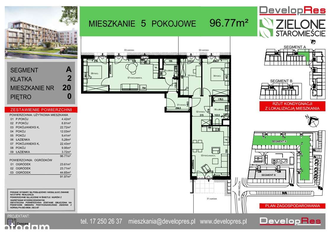 Inwestycyjne - 5 pokoi| 96,77 m² | Zielone Staromieście A-20|