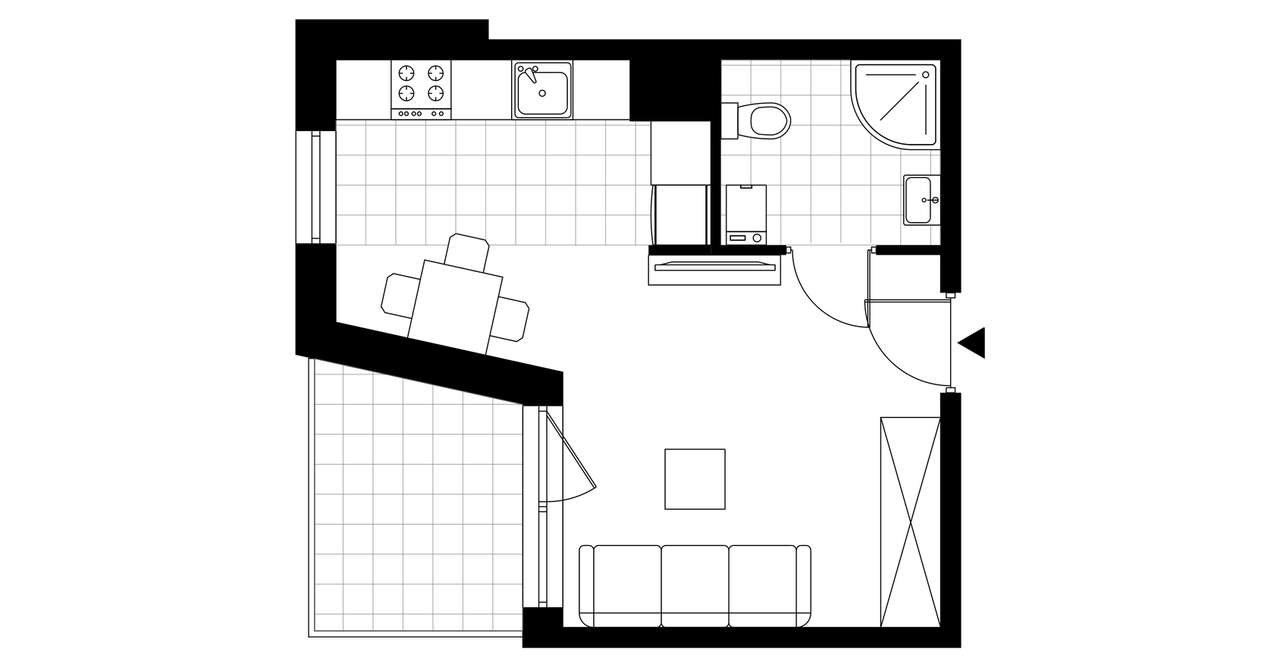 1-pokojowe mieszkanie 26m2 + balkon Bez Prowizji - Pełny obrazek: 3/8