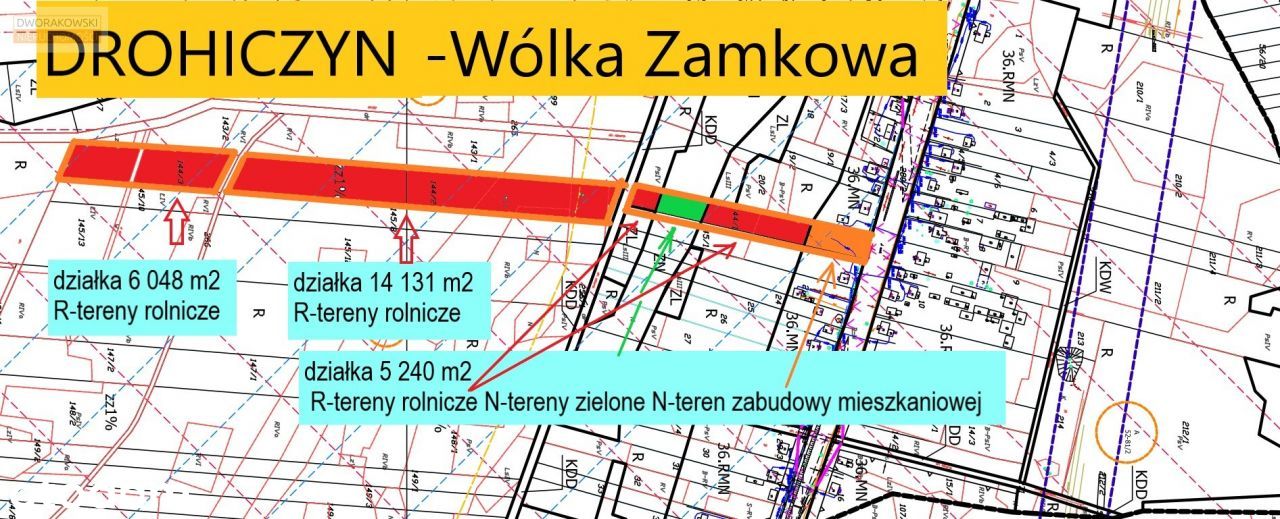 Działka rolna , 1,31 ha , 10 min od Wrocławia