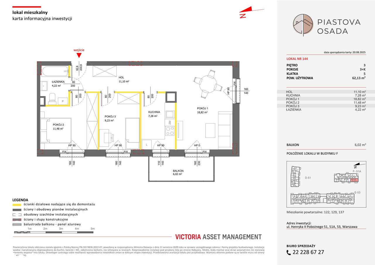 3-pokojowe mieszkanie 62m2 + balkon - Pełny obrazek: 2/8