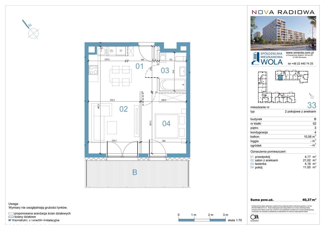 2-pokojowe mieszkanie 40m2 + balkon Bez Prowizji - Pełny obrazek: 2/8