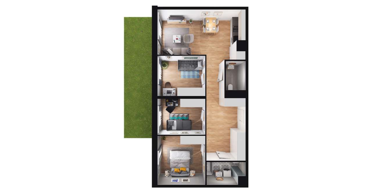 4-pokojowe mieszkanie 72m2 + ogródek Bez Prowizji - Pełny obrazek: 2/8