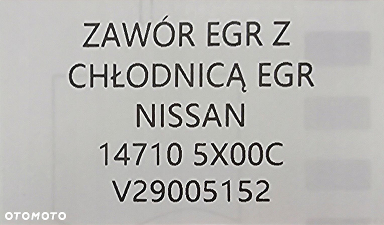 NOWY ORYGINALNY ZAWÓR EGR + CHŁODNICA SPALIN NISSAN 2.5 DCI - 147105X00C - 9