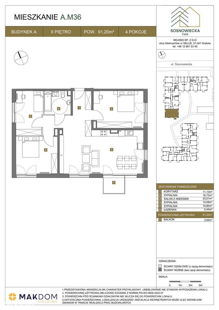 4-pokojowe mieszkanie 91m2 + balkon Bezpośrednio - Pełny obrazek: 2/7