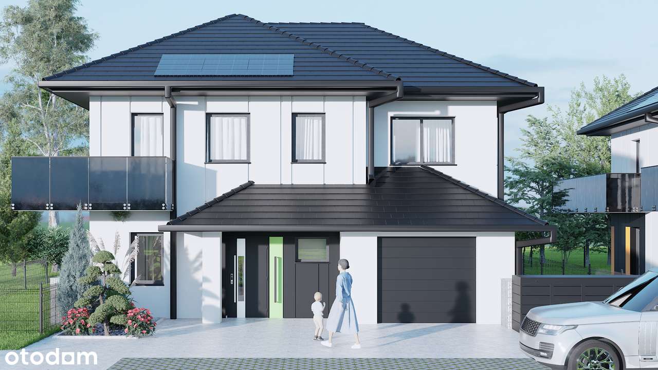Nowoczesny dom hybrydowy,   energooszczędny z garażem i ogrodem - Pełny obrazek: 2/17