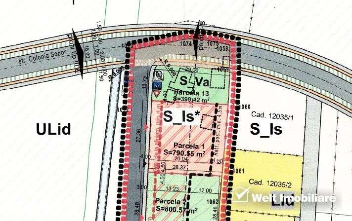 Teren 790mp, PUZ si HCL, S_Is (imobil servicii) colonia Sopor - Imagine principală: 3/5