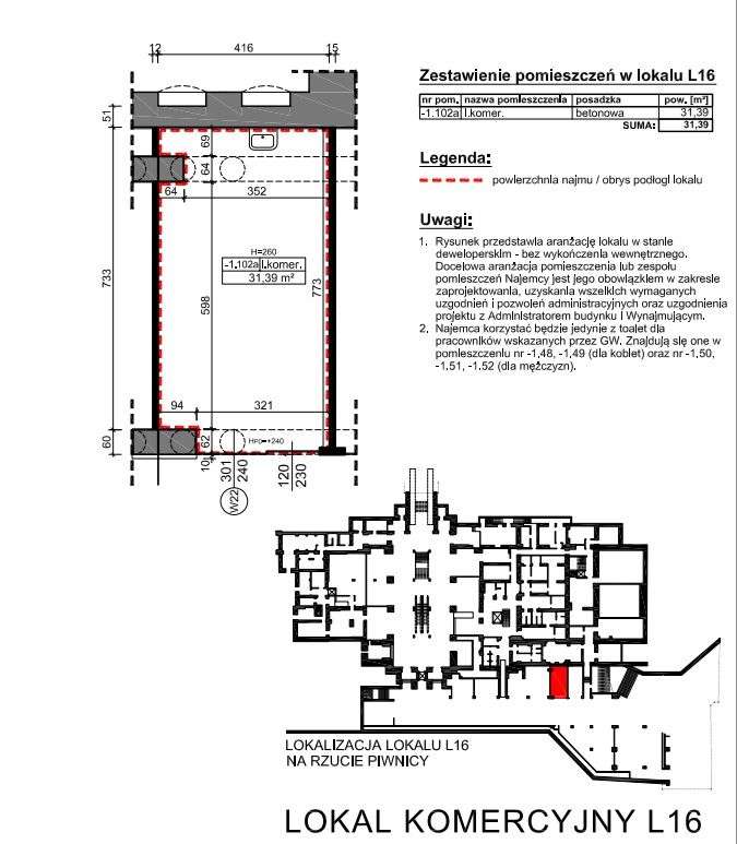 Lokal nr L16 handlowo usługowy - dworzec Gdańsk Gł. - Pełny obrazek: 4/6