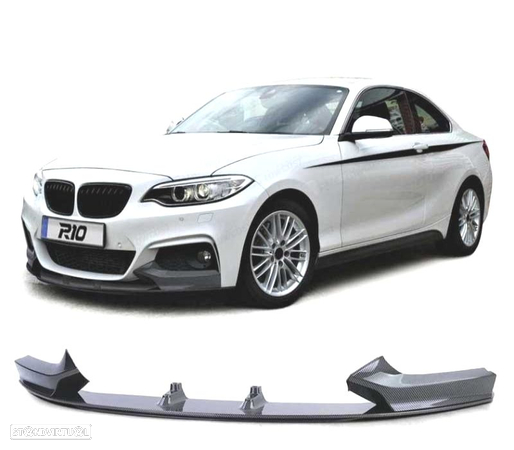 SPOILER LIP PARACHOQUES FRONTAL PARA BMW F22 F23 LOOK M PERFORMANCE CARBONO - 1