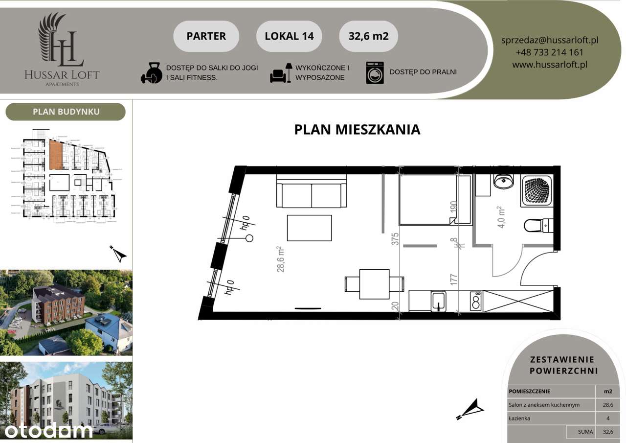 1-pokojowe mieszkanie 32m2 Bez Prowizji - Pełny obrazek: 3/5