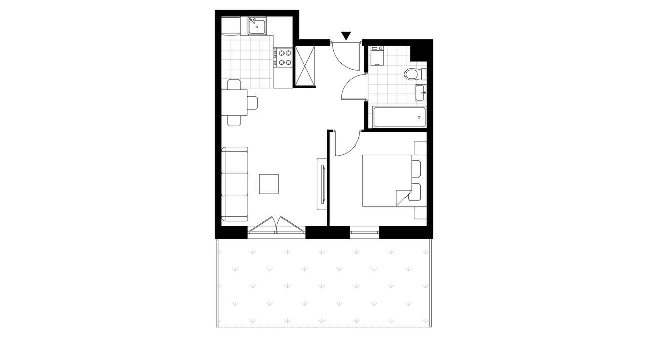 2-pokojowe mieszkanie 35m2 + ogródek - Pełny obrazek: 3/5