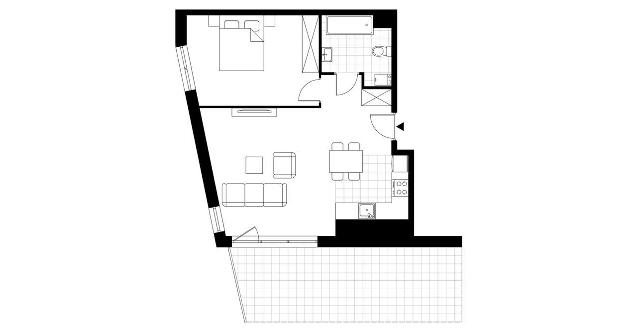2-pokojowe mieszkanie 50m2 + taras Bez Prowizji - Pełny obrazek: 3/8