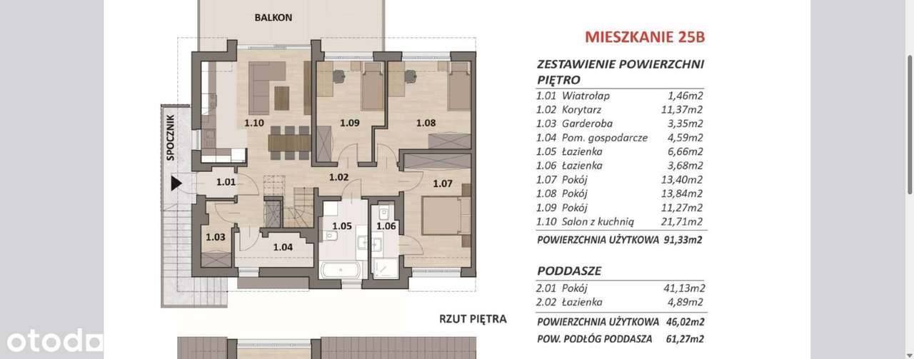 Mieszkania dwupoziomowe z tarasem wśród zieleni pod Krakowem-12