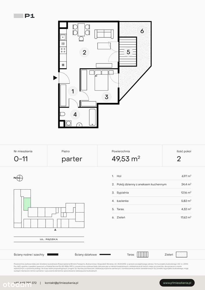 P1 Mieszkania  | mieszkanie 2-pok. | 0_11 - Pełny obrazek: 2/7