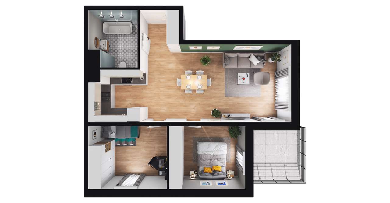 Panorama 3 Stawy | mieszkanie 3-pok. | 7.B69 - Pełny obrazek: 3/9