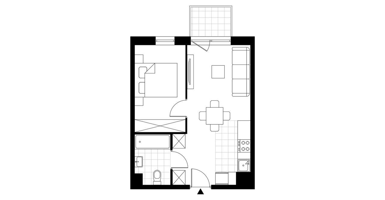 2-pokojowe mieszkanie 34m2 + balkon Bez Prowizji - Pełny obrazek: 3/8