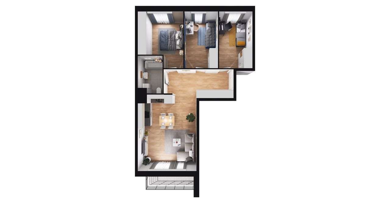 4-pokojowe mieszkanie 68,21 m2+ balkon-4