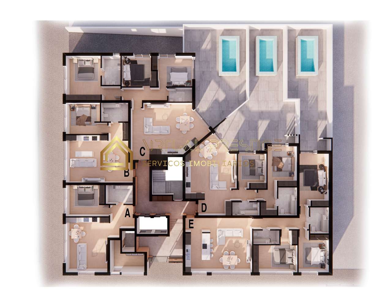 T3 com terraço | Piscina | Garagem | Santo António Caparica-23