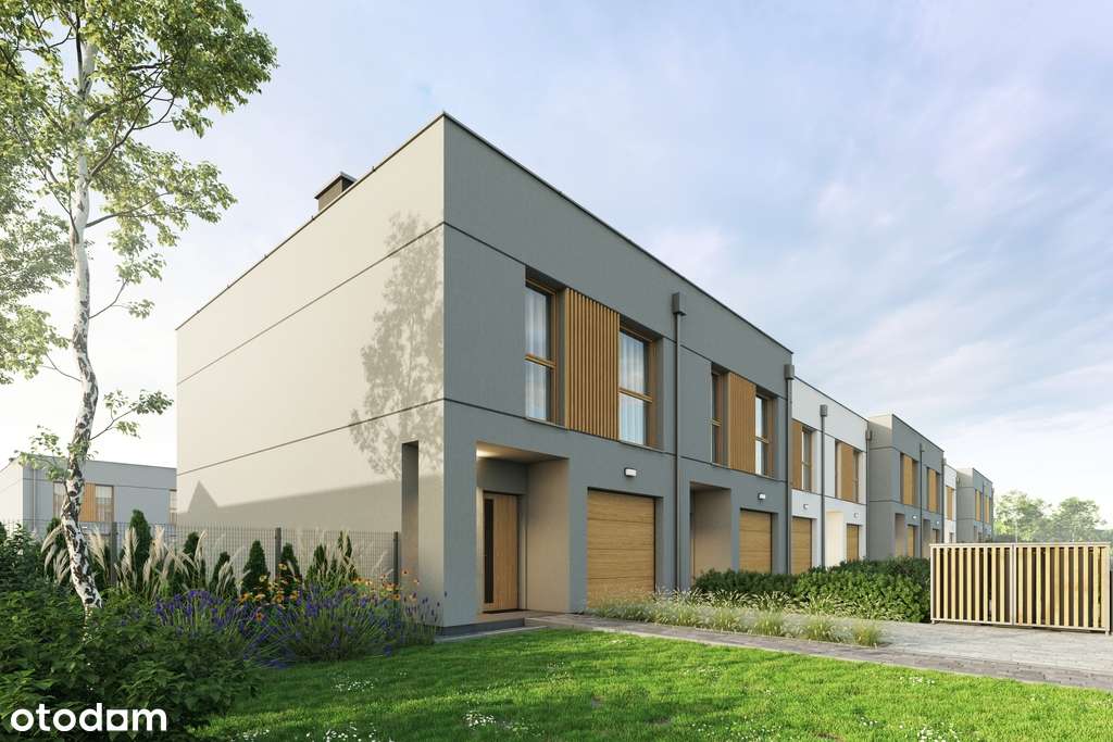 Nowoczesny dom szeregowy z ogródkiem i garażem-7