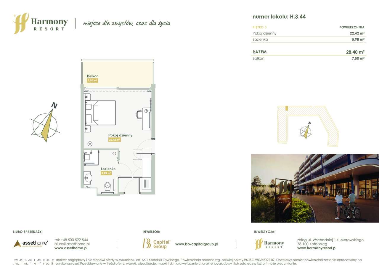 Harmony Resort | apartament 1-pok. | H.3.44