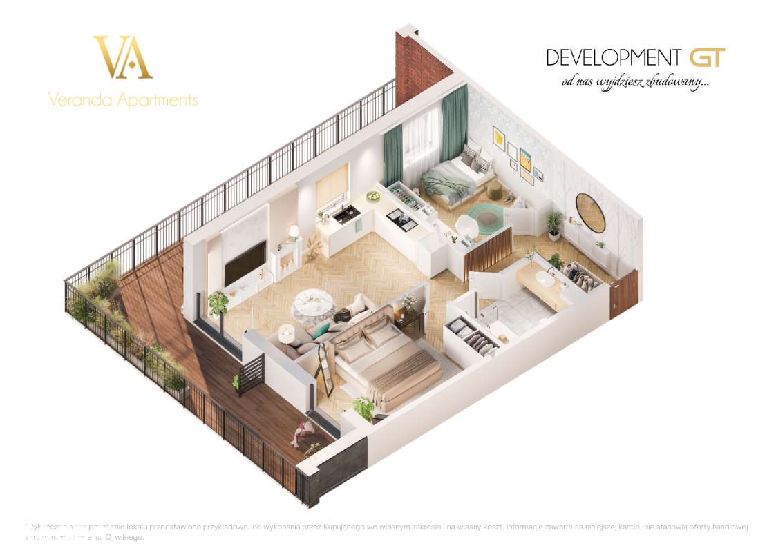 Mieszkanie 60m2 z tarasem 40m2 o głębokości 2,2mb - Pełny obrazek: 2/22