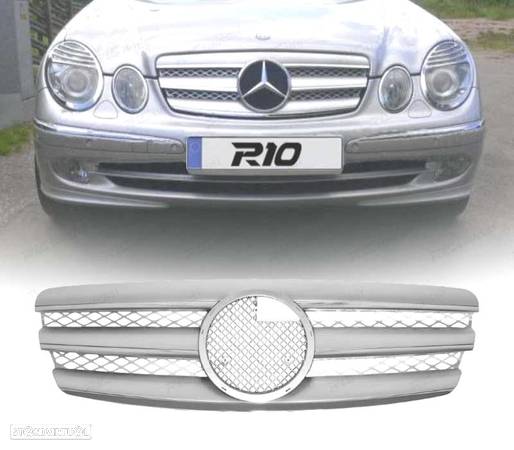 GRELHA FRONTAL TIPO AMG PARA MERCEDES E W211 02-06 CROMADA PRATA - 1