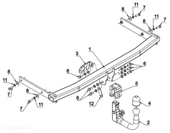 VW VOLKSWAGEN GOLF 5 V + PLUS VAN 2003-2009 SŁUPSK NOWY KOMPLETNY VERTICAL AUTO HAK HOLOWNICZY - 3