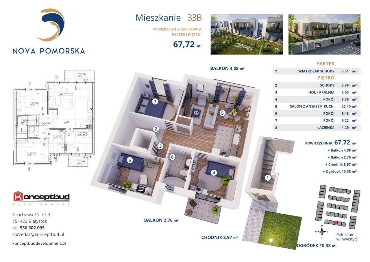 Nova Pomorska | mieszkanie 33B | 67.72 m2 - Pełny obrazek: 2/7