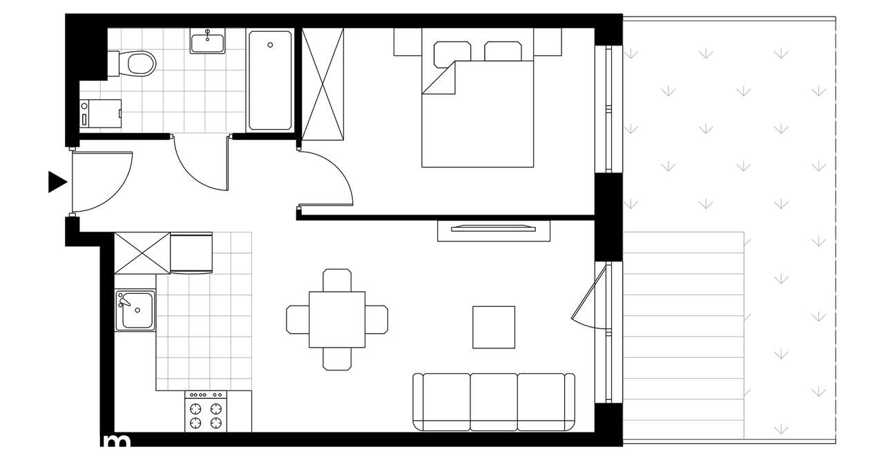 2-pokojowe mieszkanie 39m2 + ogródek Bez Prowizji - Pełny obrazek: 3/8