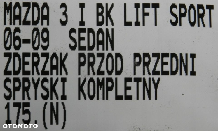 175.ZDERZAK PRZÓD PRZEDNI MAZDA 3 SEDAN LIFT SPORT - 14