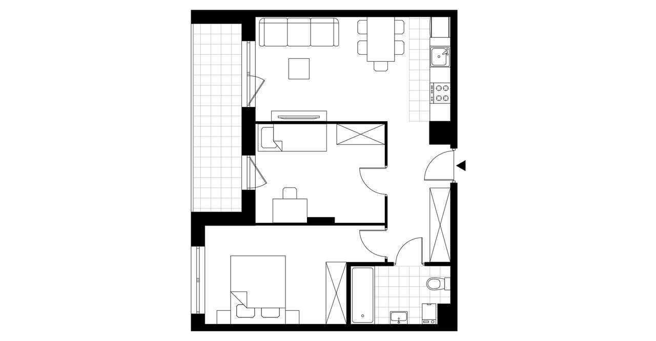 3-pokojowe mieszkanie 58m2 + balkon Bezpośrednio - Pełny obrazek: 3/8
