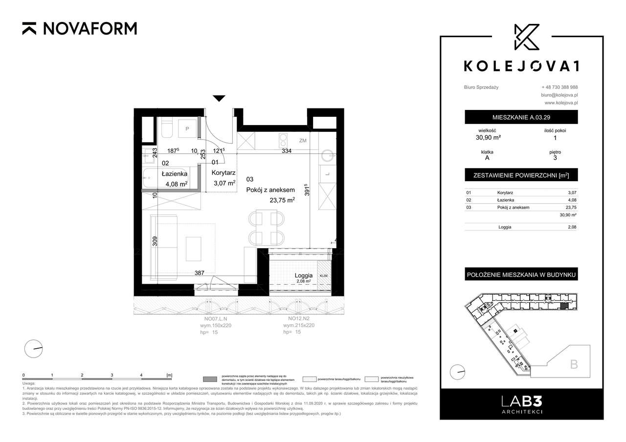 Kolejova 1 | mieszkanie 1-pok. | A.03.29 - Pełny obrazek: 2/9