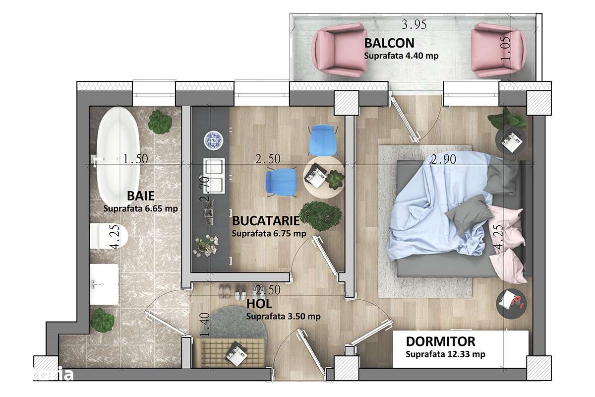 IASI - LUNCA CETATUII - Apartament cu 1 camera in bloc nou-7