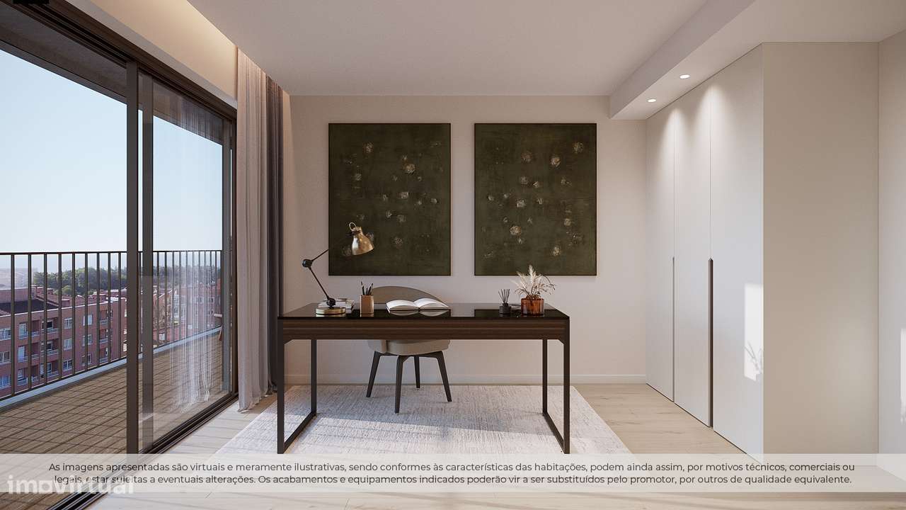 T2 NOVO c/ terraço de 46,25m2 e lugar de garagem em condomínio fechado-20