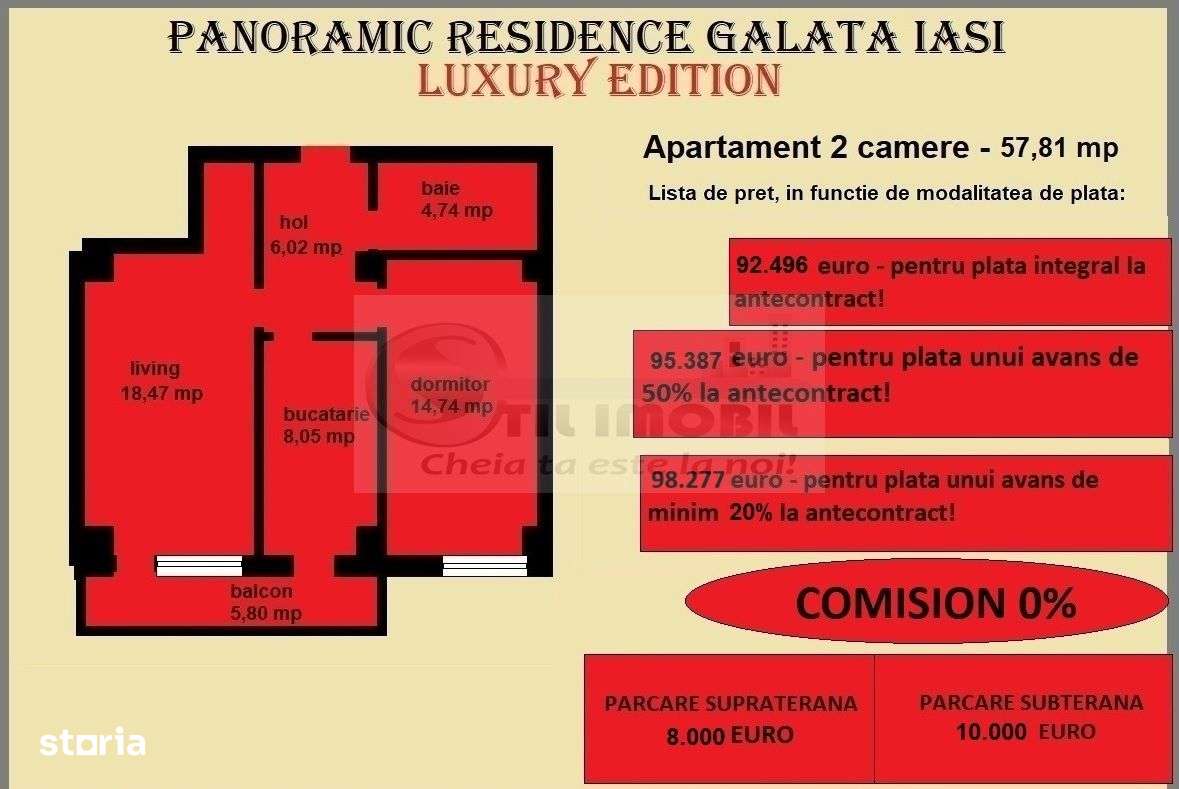 Apartament decomandat de vanzare in Iasi, Galata, 57,81 mp, bloc nou - Imagine principală: 2/15