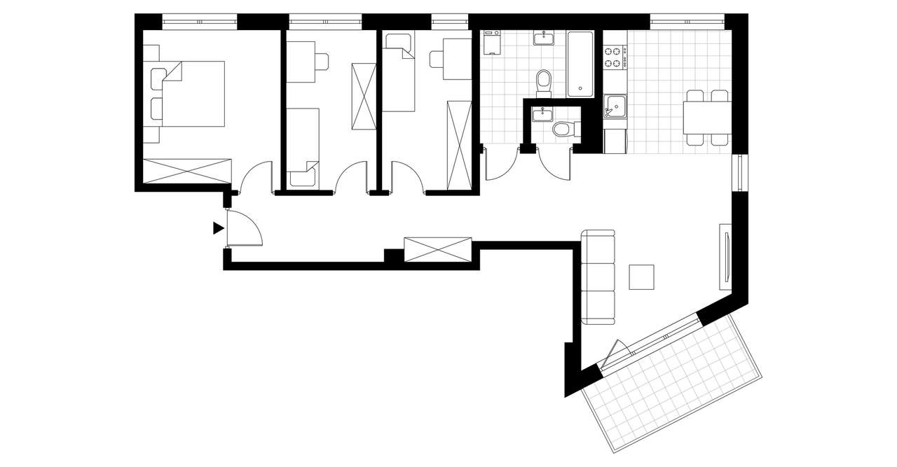 4-pokojowe mieszkanie 76m2 + balkon Bezpośrednio - Pełny obrazek: 3/8