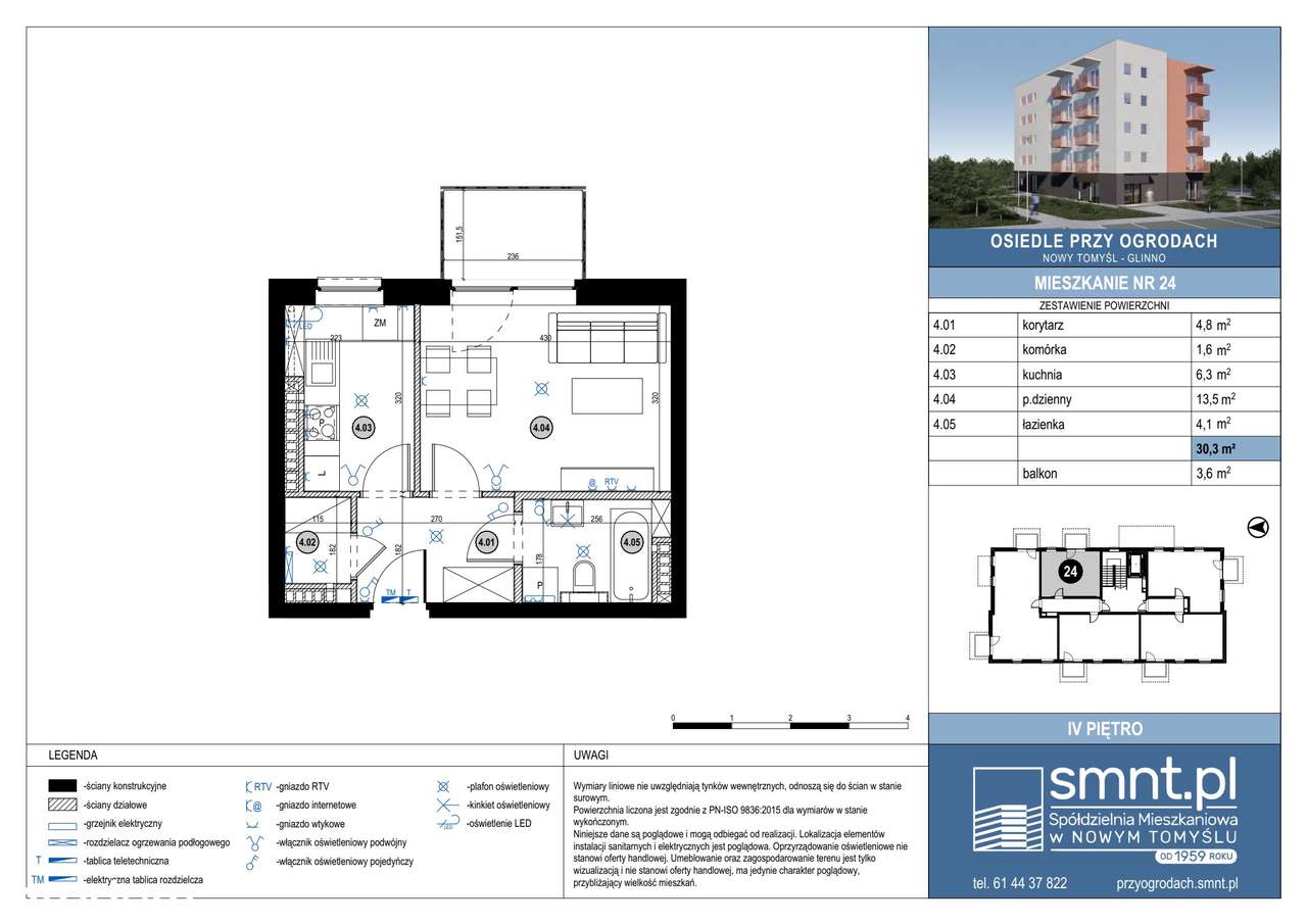 Osiedle Przy Ogrodach | mieszkanie 1-pok. | 24 - Pełny obrazek: 2/7