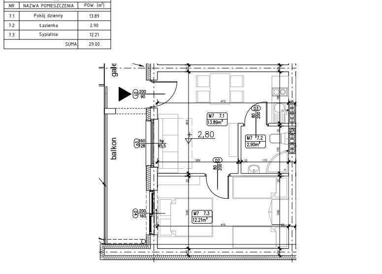 Apartament  2-pokojowy z balkonem w Dębinie 300m od morza - Pełny obrazek: 5/9