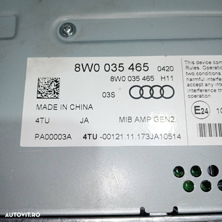 Amplificator audio Audi A4 2015-2021 | 8W0035465 | Clinique Car - 3