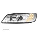 FARÓIS COM LUZ DIURNA LED PARA PEUGEOT 306 97-00 FUNDO CROMADO - 2